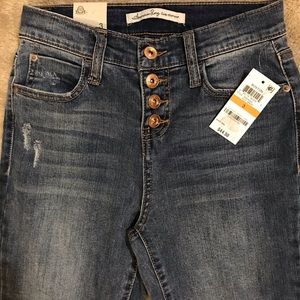 Long skinny high rise jeans